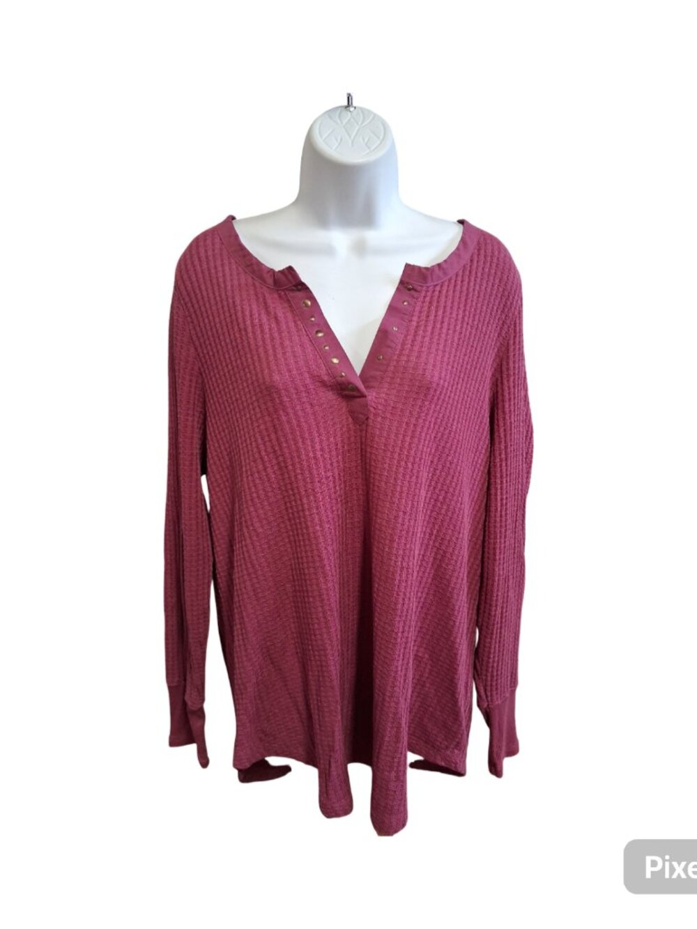Chloe & Jasmine NWT studded mauve waffle knit shirt size 2X